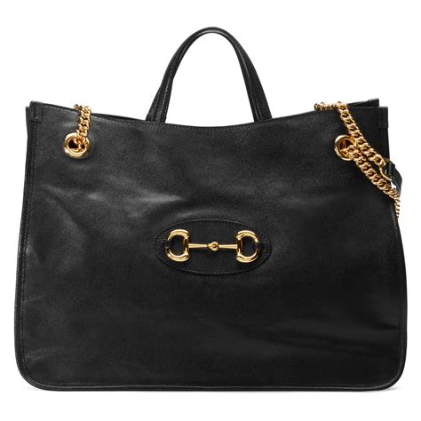 gucci black leather horsebit tote bag|gucci 1955 horsebit bag vintage.